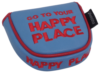 Happy Place Embroidered Mallet Putter Cover by ReadyGOLF