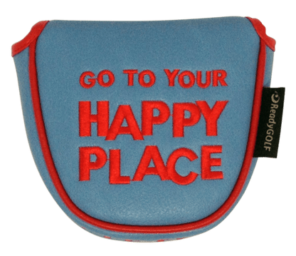 Happy Place Embroidered Mallet Putter Cover by ReadyGOLF