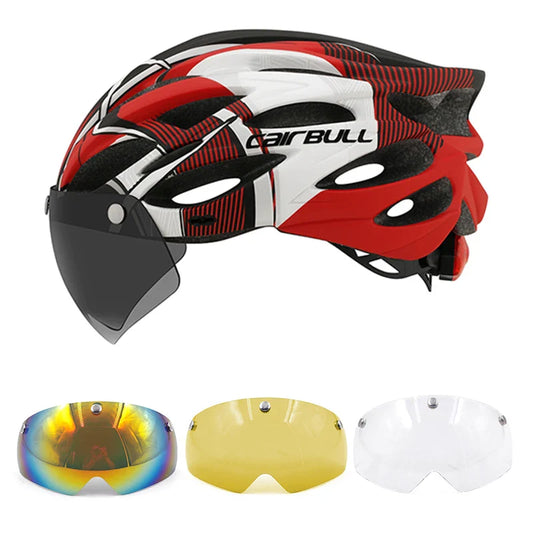 Visored Bike Helmet with LED Light