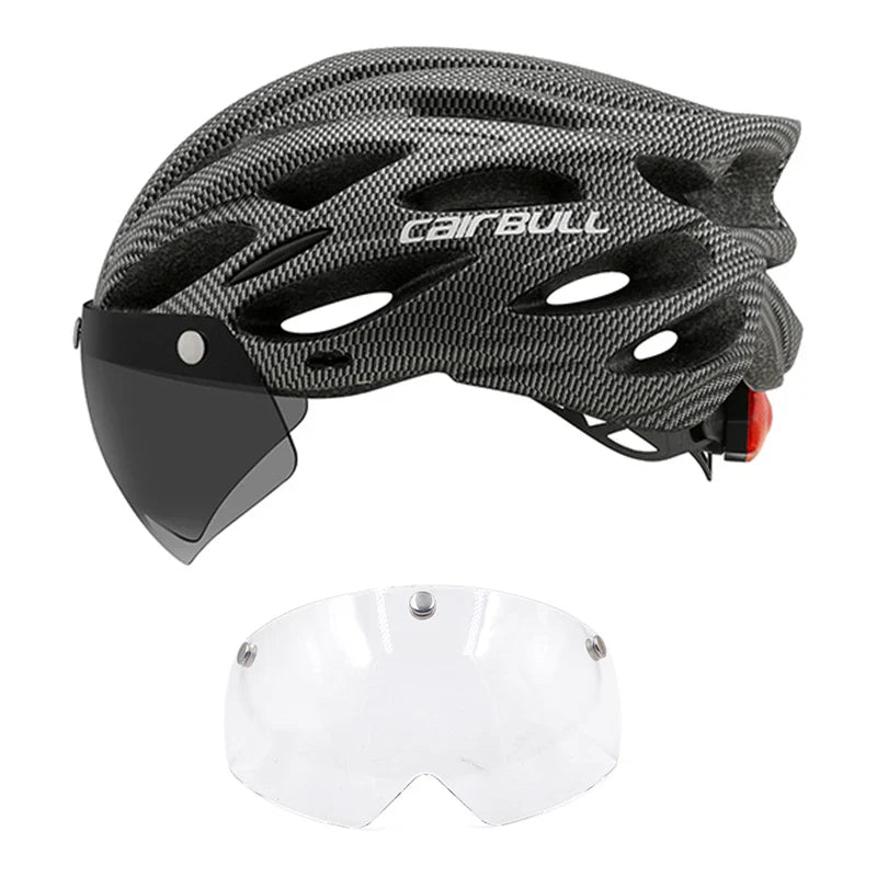 Visored Bike Helmet with LED Light