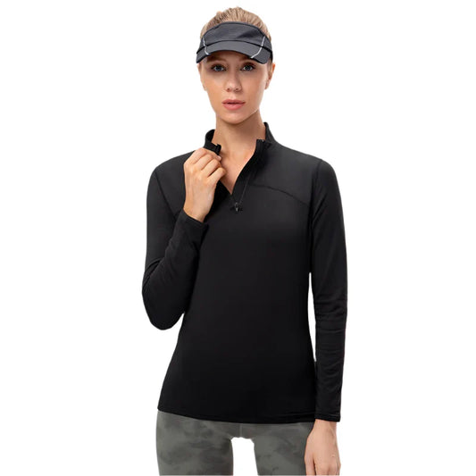 Breathable  Moisture Wicking Sports Top with Zipper