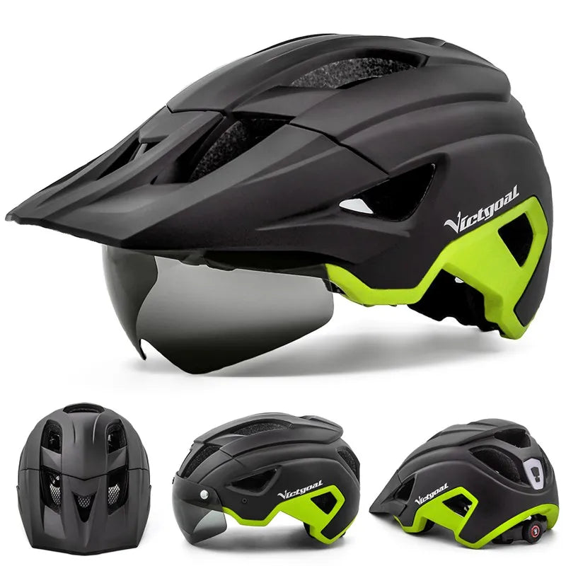 LED Bike Helmet with Visor and Sunglasses
