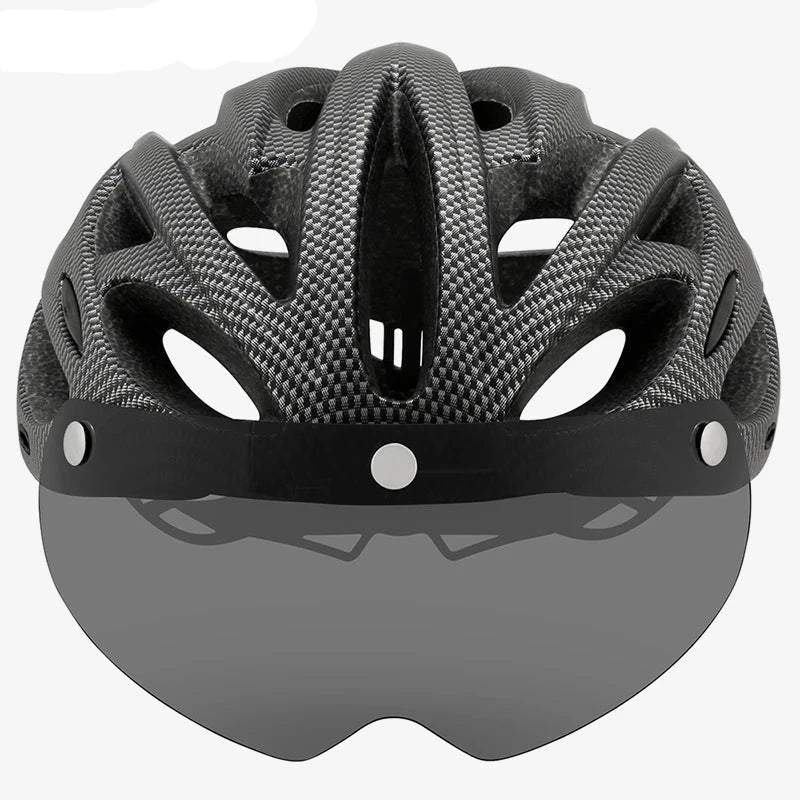 Visored Bike Helmet with LED Light