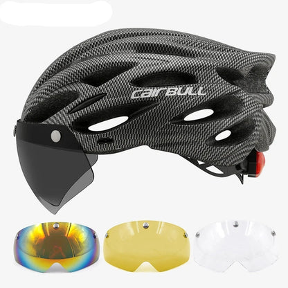 Visored Bike Helmet with LED Light