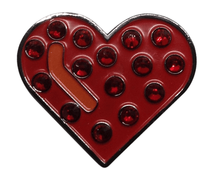ReadyGolf: Heart with Crystals Ball Marker Earrings