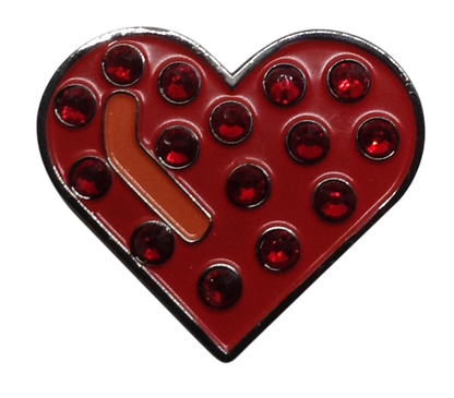 Heart Ball Marker & Hat Clip with Crystals by ReadyGOLF