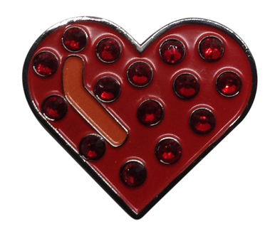 Heart Ball Marker & Hat Clip with Crystals by ReadyGOLF