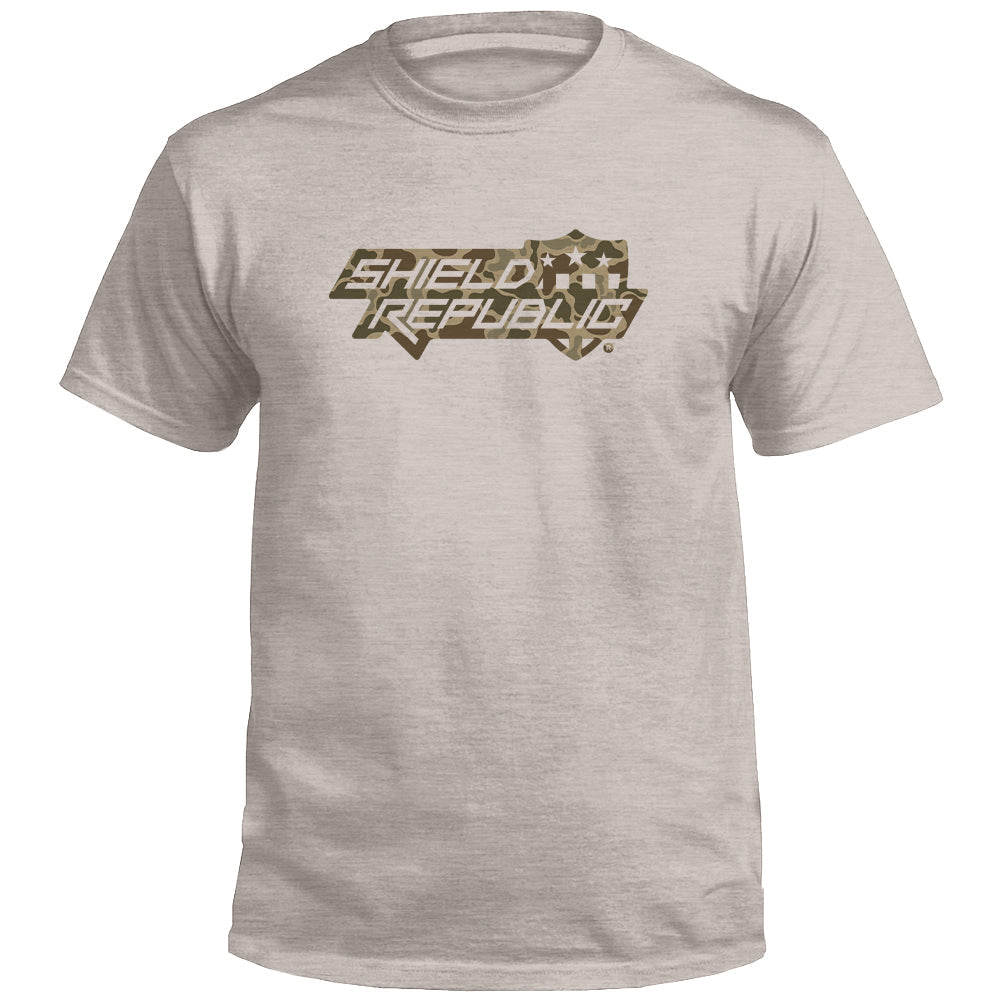 Shield Republic Duck Camo Stacked Logo (Front)