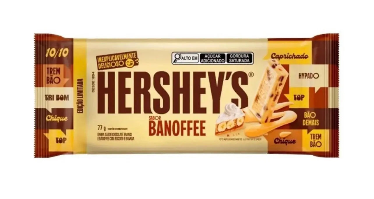 Hershey’s Banoffee White Chocolate Bar – Banana Toffee Biscuit Chocolate (Brazil)