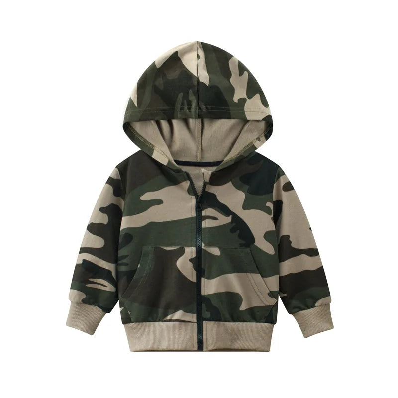 Stylish Boys' and Girls' Hooded Jacket in Camouflage