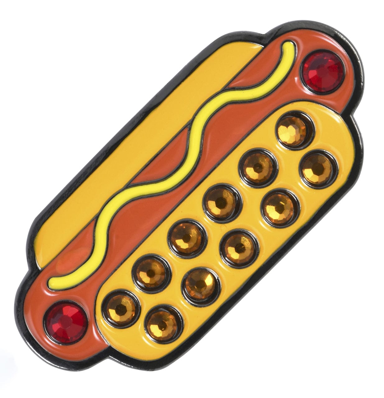 Hot Dog Ball Marker & Hat Clip with Crystals by ReadyGOLF