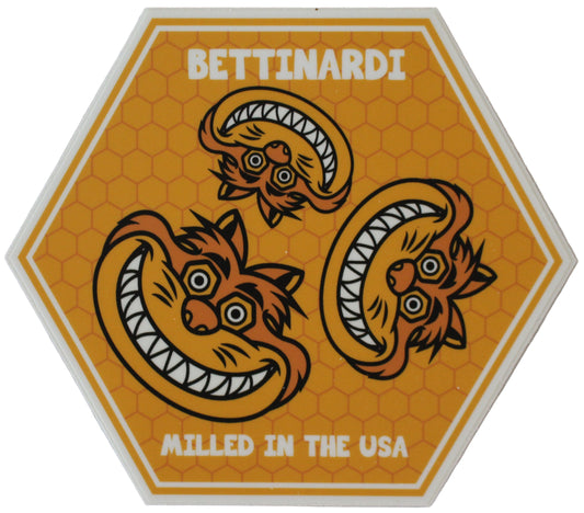 Bettinardi - Hive Fat Cat Haxagon Sticker White/Orange 5.0" Diameter