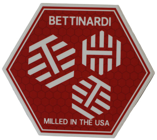 Bettinardi - Hive Logo Hexagon Sticker Red/White 5.0" Diameter