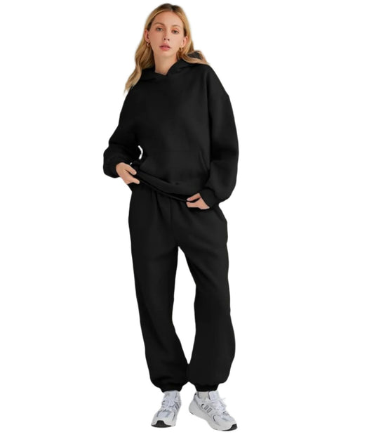 Women's 2 Piece Winter Hoodie and Sweatpants Set With Pokckets