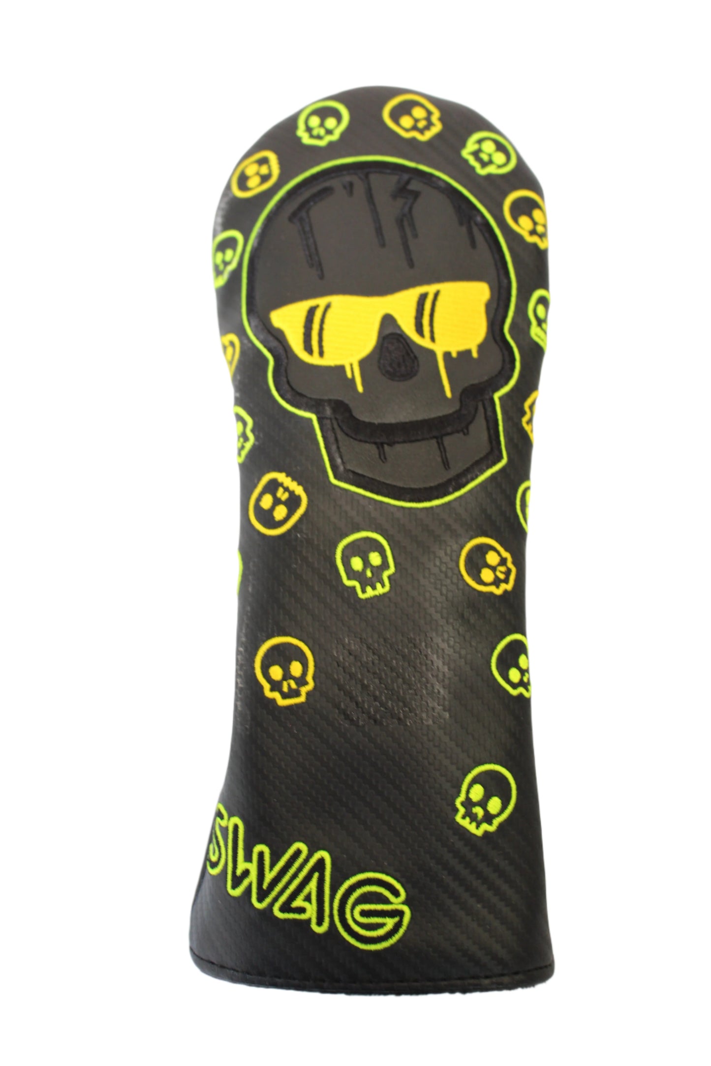 Swag Golf - Melted (Drip) Skull Black & Volt Green Fairway Wood Headcover *opened, no bag*