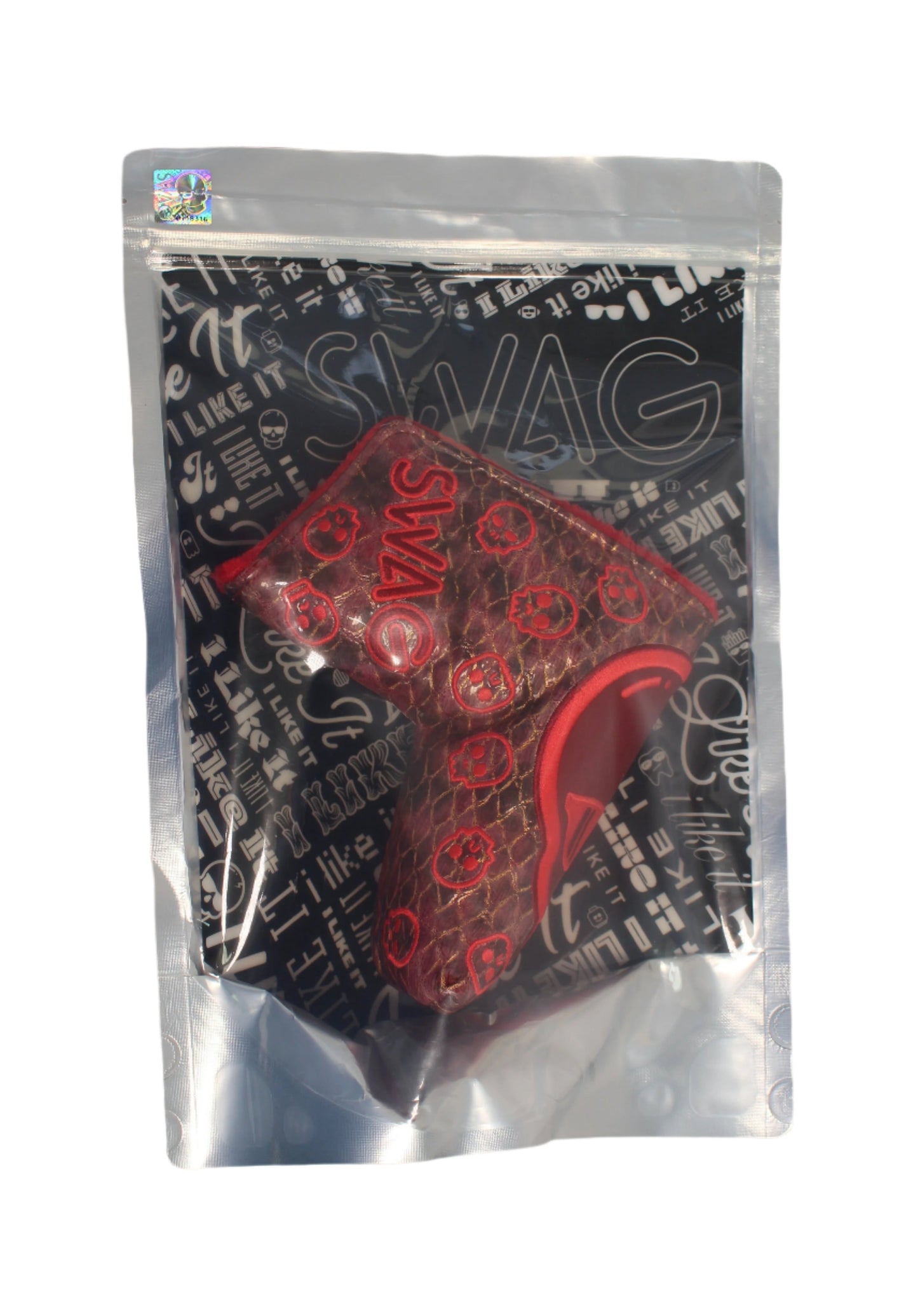 Swag Golf - Greatest Hits Skulls Red/Gold Blade Putter Headcover