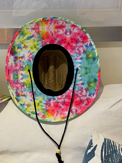 Anna Maria Island, FL Tie-Dye Lifeguard Straw Hat