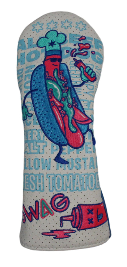 Swag Golf - Chicago Dog Neon Blue/Pink Fairway Wood Headcover *opened, no bag*