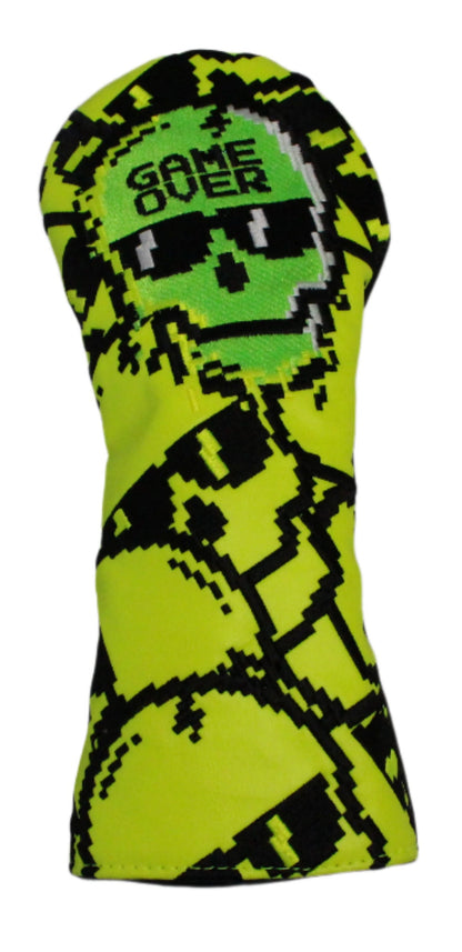 Swag Golf - Neon Green/Yellow "Game Over" Stacked Skulls Fairway Wood Headcover *opened, no bag*