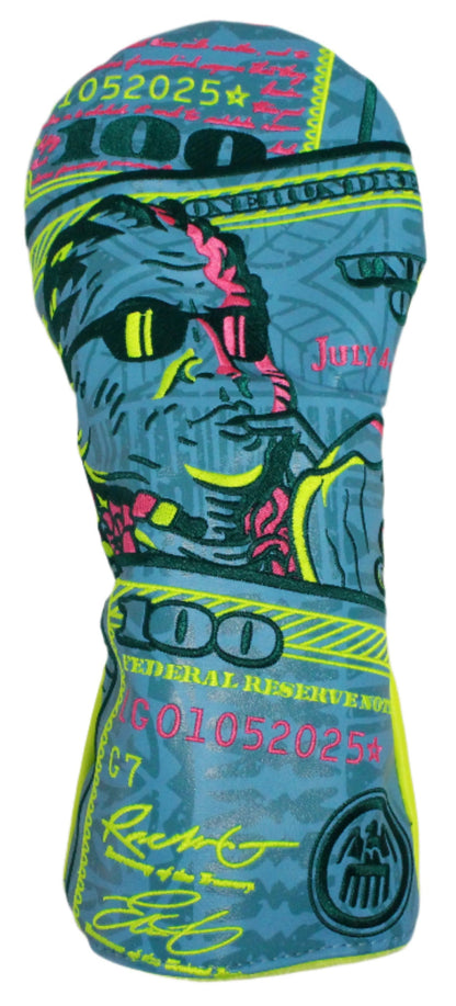 Swag Golf - Benjamin Franklin Candy King Yellow/Blue/Pink Driver Headcover *opened, no bag*