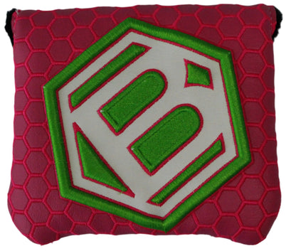 Bettinardi - 2022 Jumbo Hex B Specialty Run Mid-Sqaure Mallet Putter Headcover Pink/Green/White