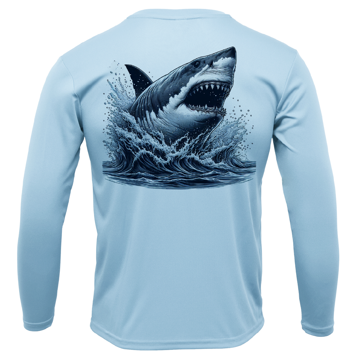 Cape Cod, MA Jaws Girl's Long Sleeve UPF 50+ Dry-Fit Shirt