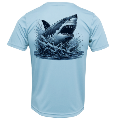 Cape Cod, MA Jaws Girl's Short Sleeve UPF 50+ Dry-Fit Shirt