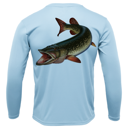 Florida Freshwater Born Pike Men's Long Sleeve UPF 50+ Dry-Fit Shirt