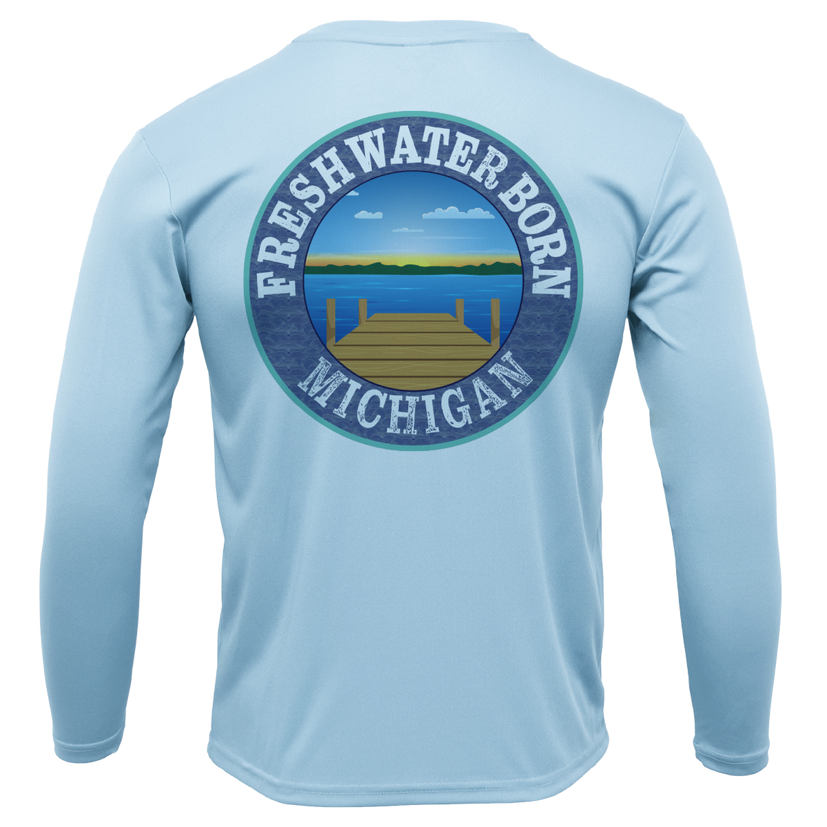 Michigan "Life is Better at the Lake" Men's Long Sleeve UPF 50+ Dry-Fit Shirt