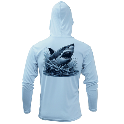 Cape Cod, MA Jaws Women's Long Sleeve UPF 50+ Dry-Fit Hoodie