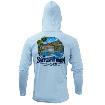 Avalon, CA Harbor Men's Long Sleeve UPF 50+ Dry-Fit Hoodie