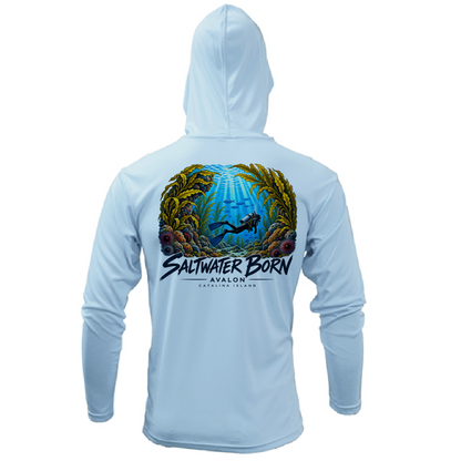 Avalon, CA Underwater Reef Adventure Men's Long Sleeve UPF 50+ Dry-Fit Hoodie