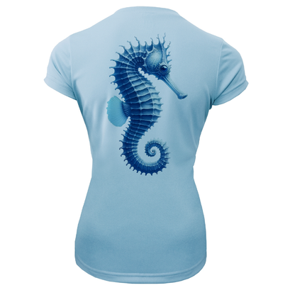 Key West, FL Seahorse Women's Short Sleeve UPF 50+ Dry-Fit Shirt