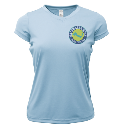 Cape Cod, MA Jaws Women's Short Sleeve UPF 50+ Dry-Fit Shirt