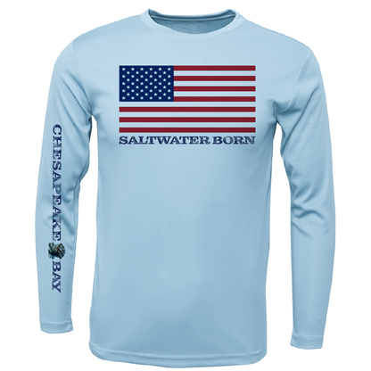 Chesapeake Bay USA Born Men's Long Sleeve UPF 50+ Dry-Fit Shirt