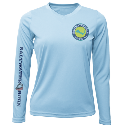 Cape Cod, MA Jaws Women's Long Sleeve UPF 50+ Dry-Fit Shirt
