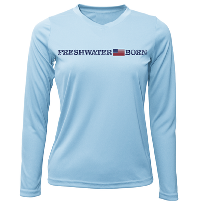 Michigan Freshwater Born Linear Logo Women's Long Sleeve UPF 50+ Dry-Fit Shirt