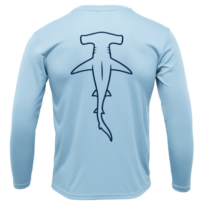 Hammerhead Outline Men's Long Sleeve UPF 50+ Dry-Fit Shirt