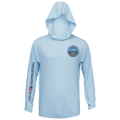 Freshwater Born- Hooked on America Boy's Long Sleeve UPF 50+ Dry-Fit Hoodie