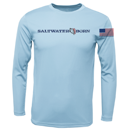 Eagle Ray Outline Men's Long Sleeve UPF 50+ Dry-Fit Shirt