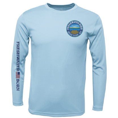 Bear Lake, MN Freshwater Born State Flag Men's Long Sleeve UPF 50+ Dry-Fit Shirt