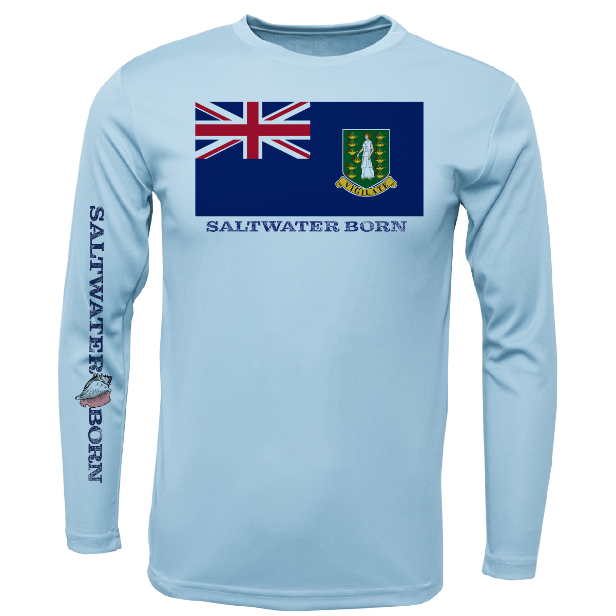 British Virgin Islands Flag Men's Long Sleeve UPF 50+ Dry-Fit Shirt