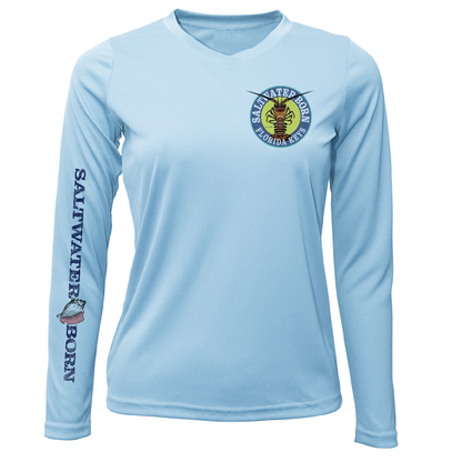 Florida Keys Realistic Lobster Women's Long Sleeve UPF 50+ Dry-Fit Shirt