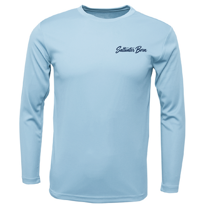 Long Island, NY Saltwater Born Sportfish Men's Long Sleeve UPF 50+ Dry-Fit Shirt