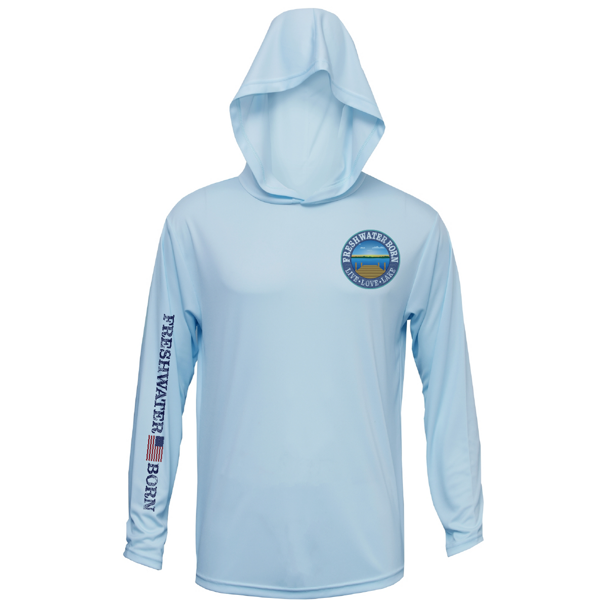 Freshwater Born Realistic Largemouth Bass Men's Long Sleeve UPF 50+ Dry-Fit Hoodie