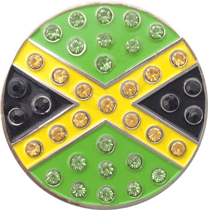 Jamaica Flag Crystal Ball Marker & Hat Clip by ReadyGOLF