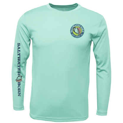 Key West, FL Realistic Lobster Men's Long Sleeve UPF 50+ Dry-Fit Shirt