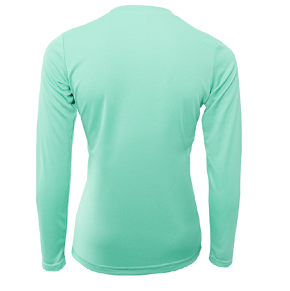 "Life Is Better At The Beach" Turtle Women's Long Sleeve UPF 50+ Dry-Fit Shirt (No Back)