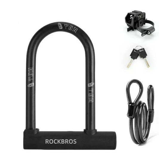 Bike U Lock with 4 ft Cable Heavy Duty Anti Theft with 2 Keys & Bracket