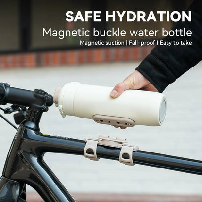 Bike Water Bottle 2-in-1 Magnetic Mount Insulated Stainless Steel 18.6oz